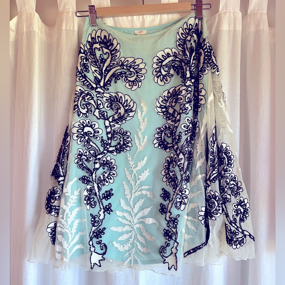 Dreamy embroidered vines layered skirt